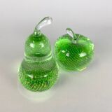Set of Two Glass Paperweights by Milan Metelák, 1970's