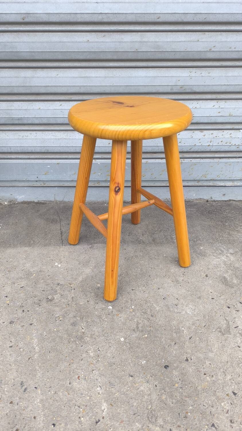 70s pine stool