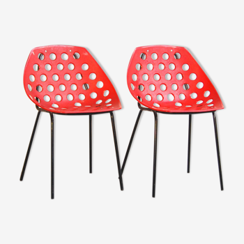 Pair of shell chairs by Pierre Guariche for Meurop 1960s