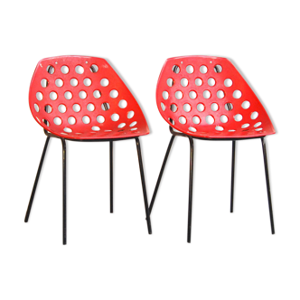 Paire de chaises coquillage par Pierre Guariche pour Meurop 1960s