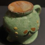 Glazed terracotta cream pot alsace Soufflenheim early twentieth century