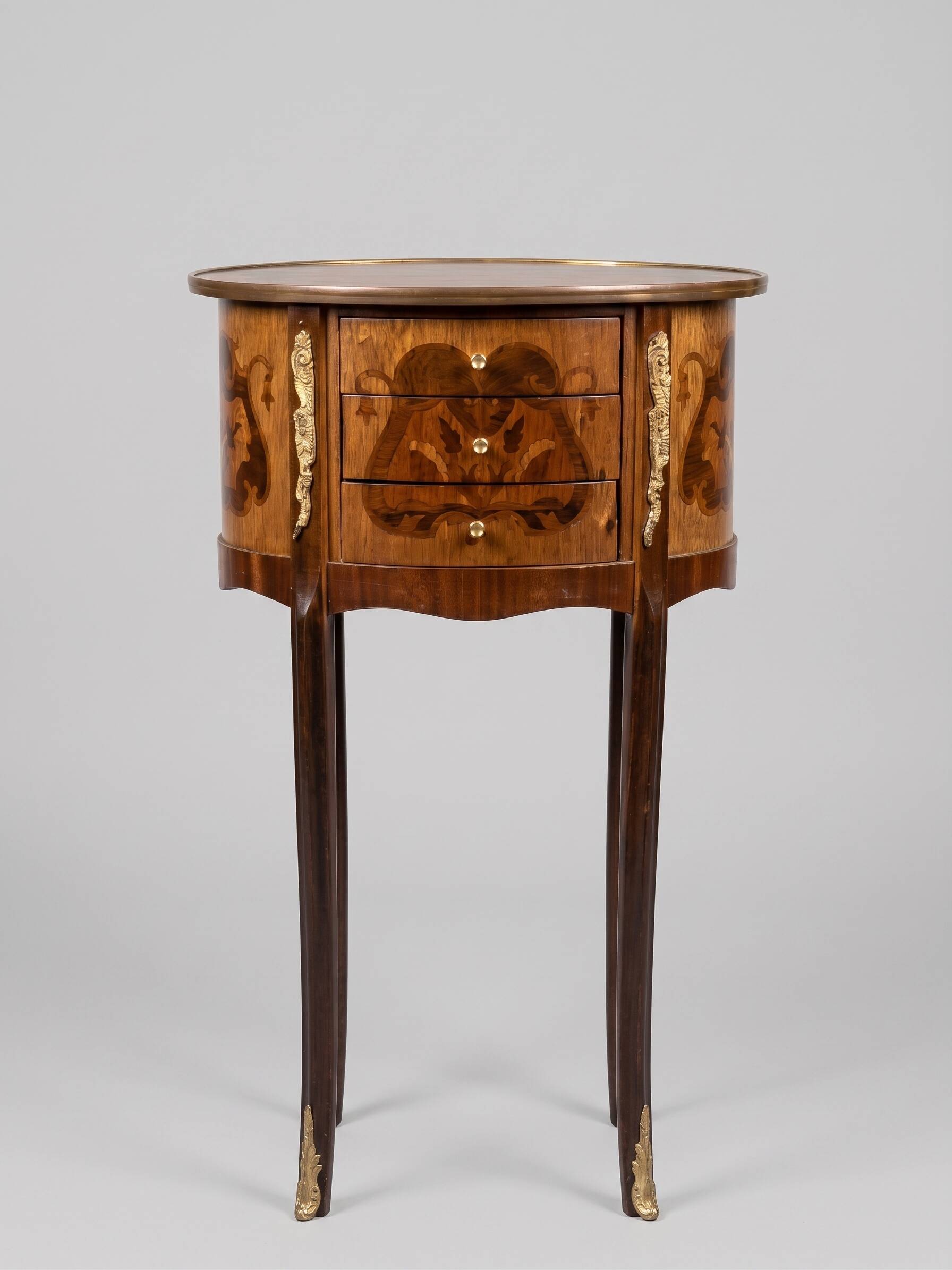 Wooden stool in the antique Louis XVI style.