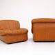 1970’s Vintage cognac leather lounge chairs ‘Giusy’ from Neoflex, Italy
