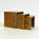 Set of three Tommaso Barbi mid-century modern burl wood nesting tables
