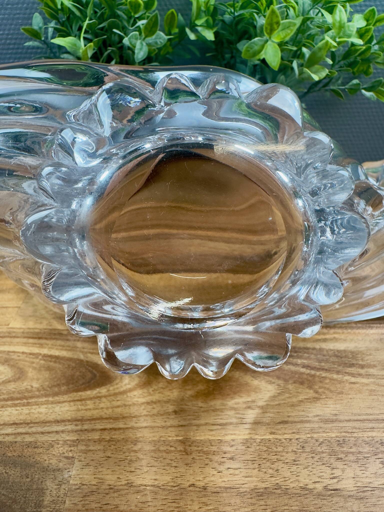 Vintage free-form glass bowl – decorative design plate