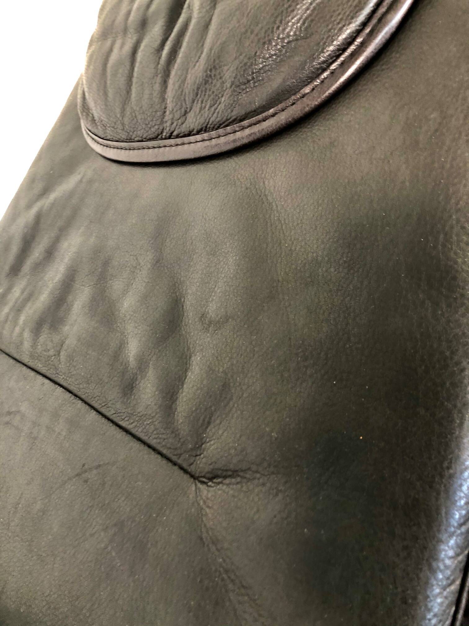 VINTAGE MID-CENTURY BLACK LEATHER CHAISE LOUNGE BY INGMAR RELLING