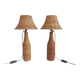 Pair of Table Lamps in Handwoven Wicker and Rattan, France, 1960s