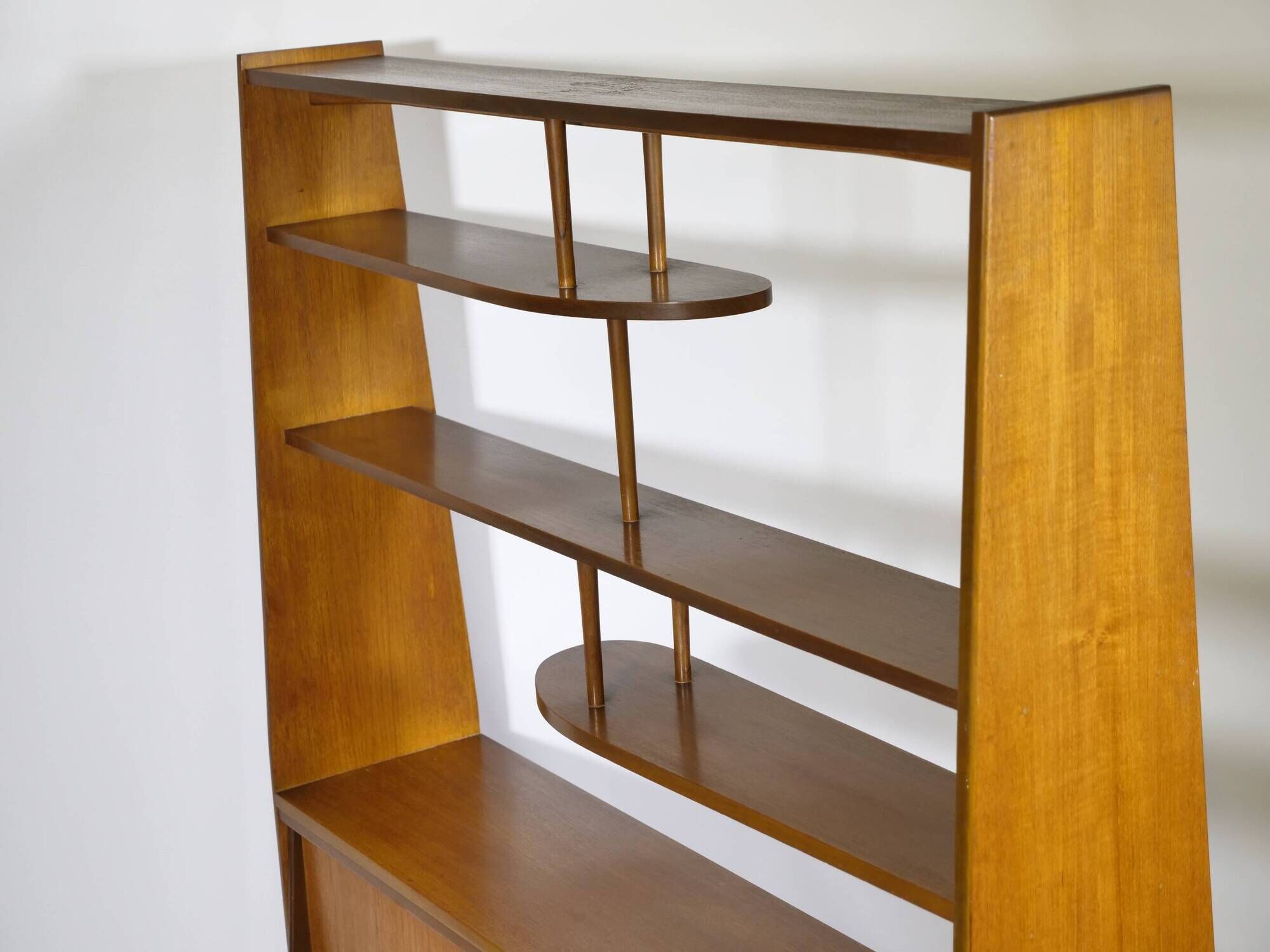 Mid-Century Highboard with Kidney Shaped Shelf in Teak, 1960s