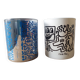 Pair of Keith Haring pots in opaline.