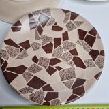Set of four Terrazzo plates matched with gien earthenware, 22.5 cm
