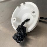 Lot 2 old vintage striated glass hanging lamps