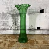 Green glass vase