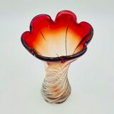 Labelled vintage italian twisted murano glass vase, 1960s
