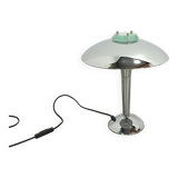 Lampe chromée avec détails en verre, lampe tafel
