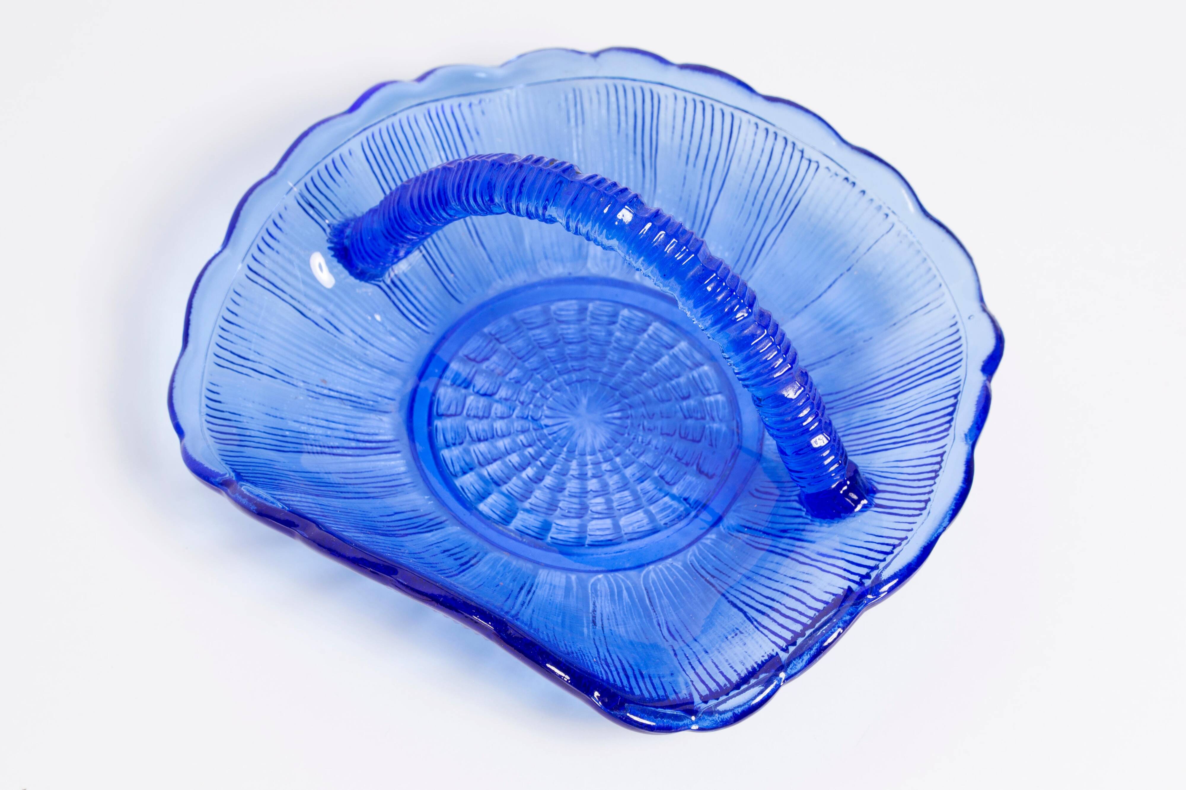 Vintage Blue Decorative Glass Bowl, Drost, Europe, 1960s
