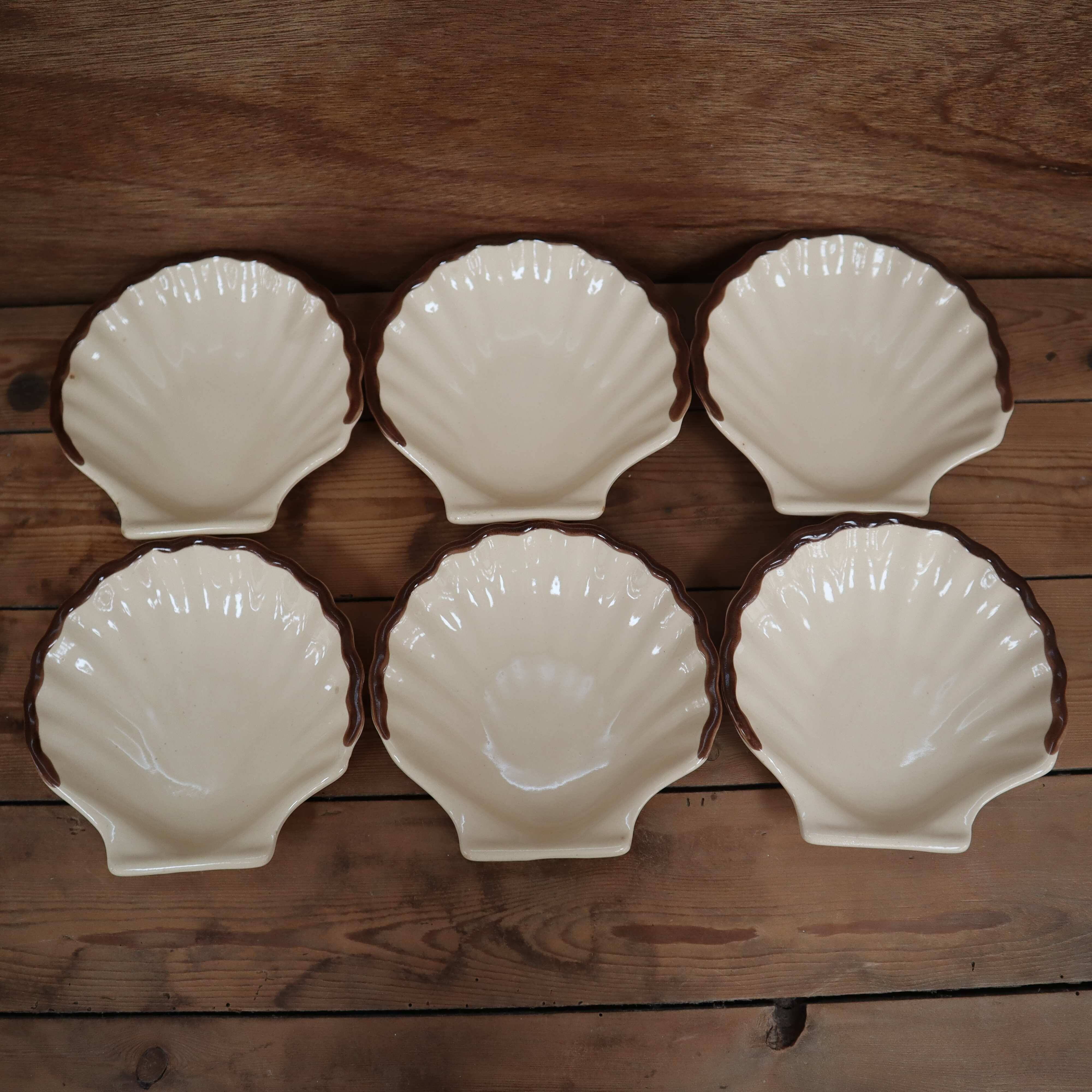 6 Emile Henry ceramic shell bowls