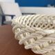 White openwork braided ceramic bowl - lace ceramic