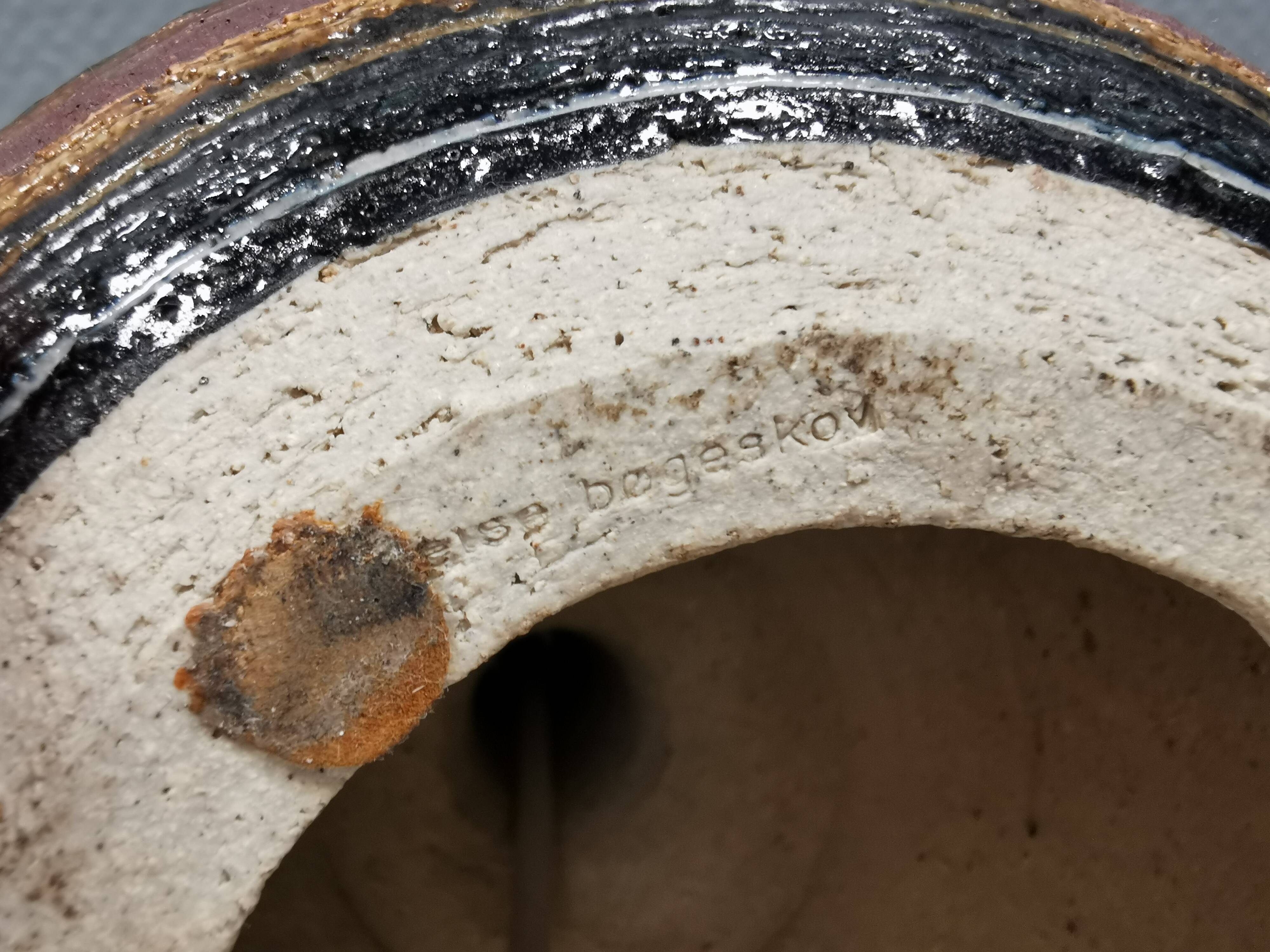Lampe de table en céramique par Else Bøgeskov, Danemark, années 1970.