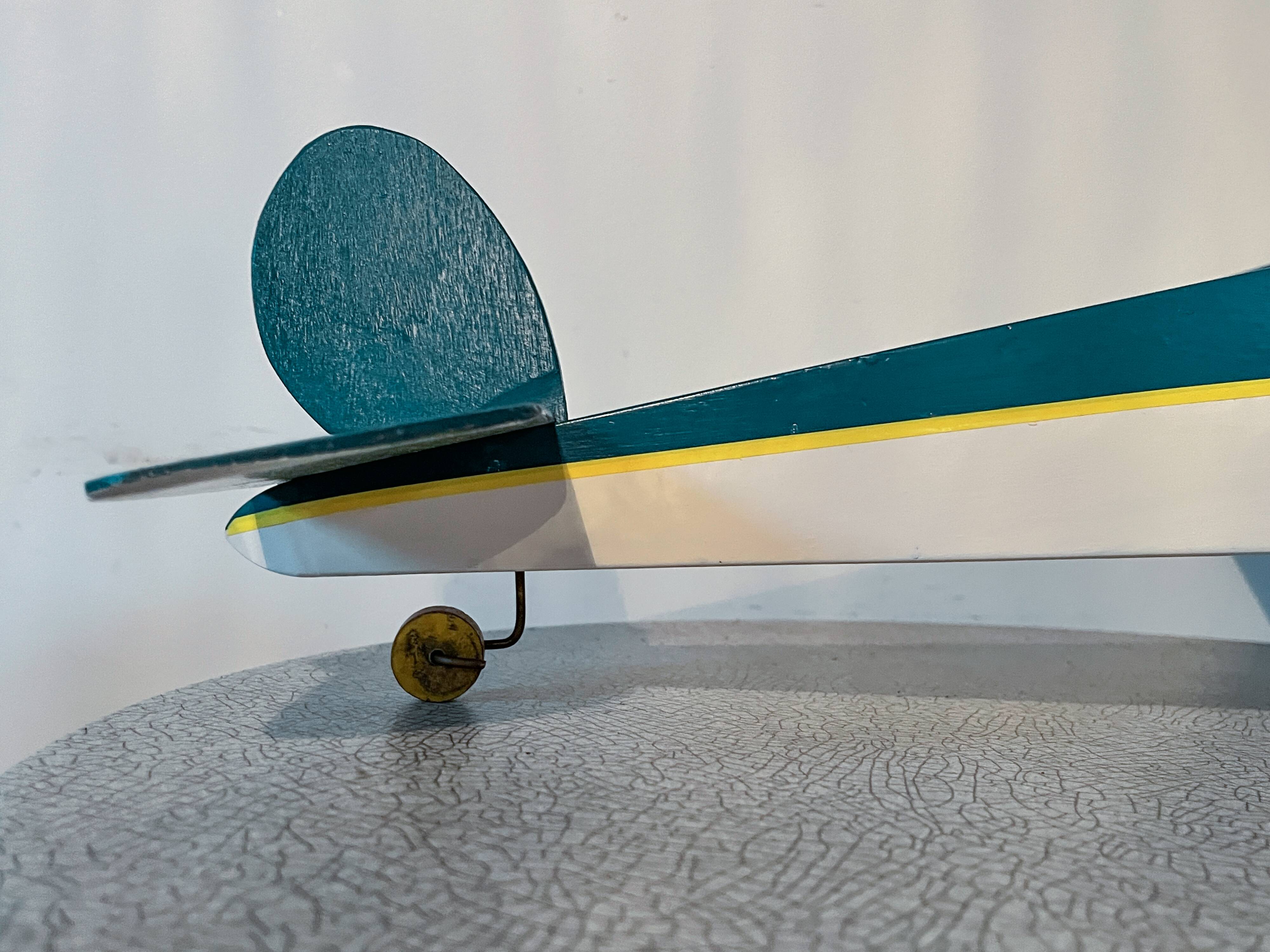 Wooden airplane, vintage toy, 70s