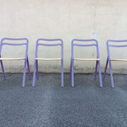 Set of 4 vintage Italian folding chairs by Giorgio Cattelan for Cidue, 1970s