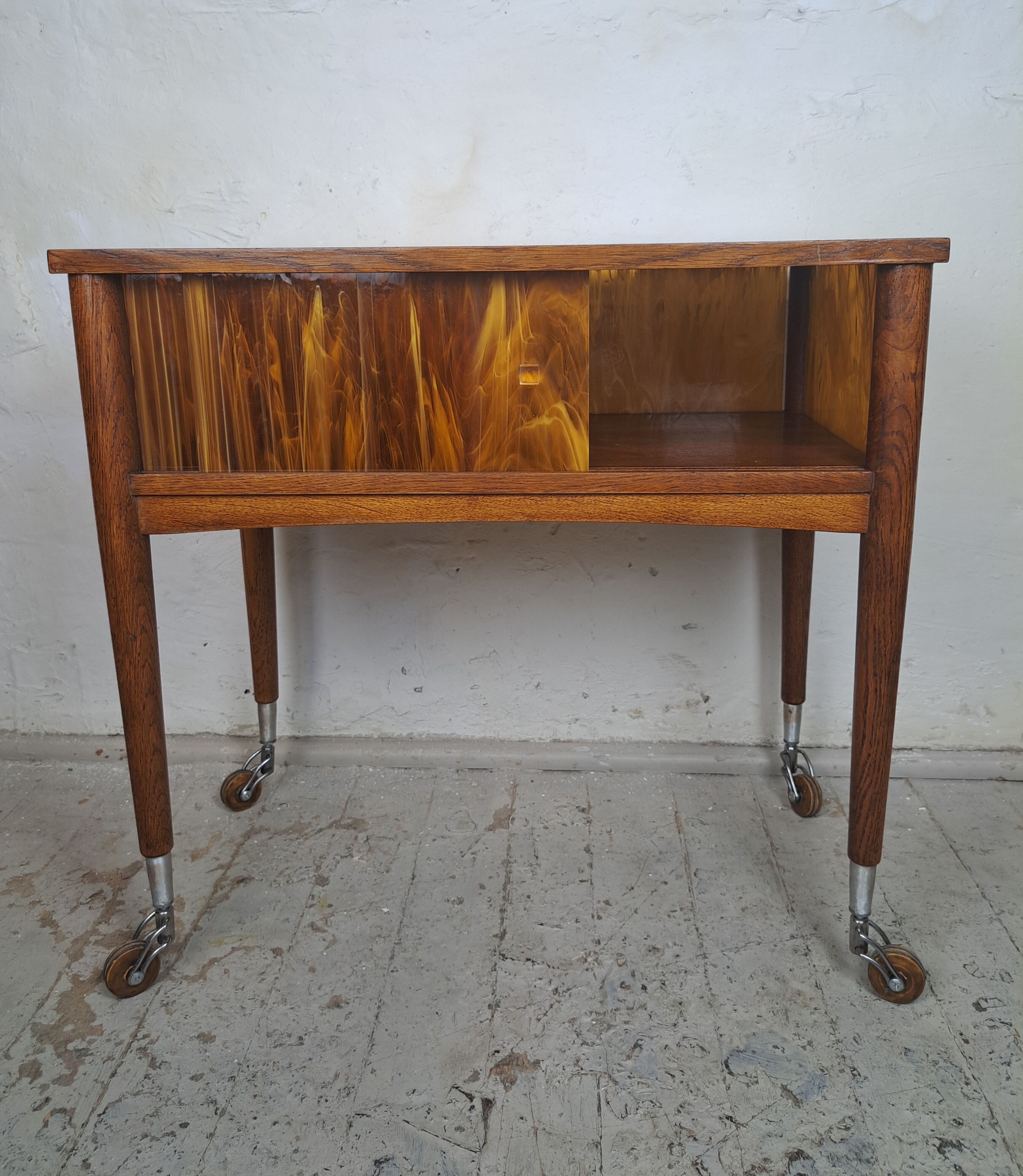 A unique mobile wooden table from the 1970s.