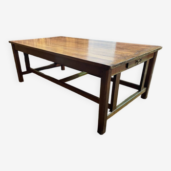 Solid oak crisscross farmhouse table