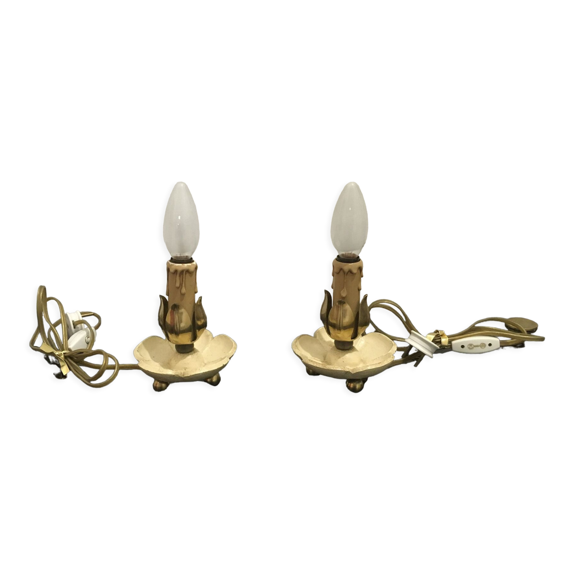Paire de lampes de chevet 1950