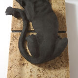 Panther coffee table on stone base and glass tablet