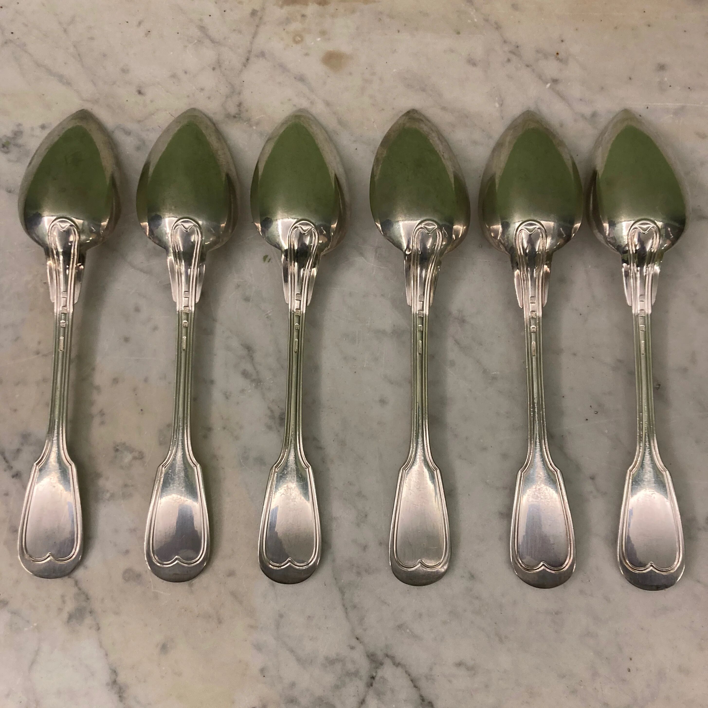 Charles Christofle 6 soup spoons model Chinon