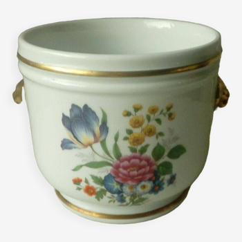 Cache pot en porcelaine deshoulieres creation della torre france decor floral