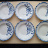 Set of 6 Hollow Plates Digoin Sarreguemines Model André