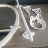 White enameled cast iron bathroom set