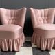 Suite de 2 chaises roses 1960
