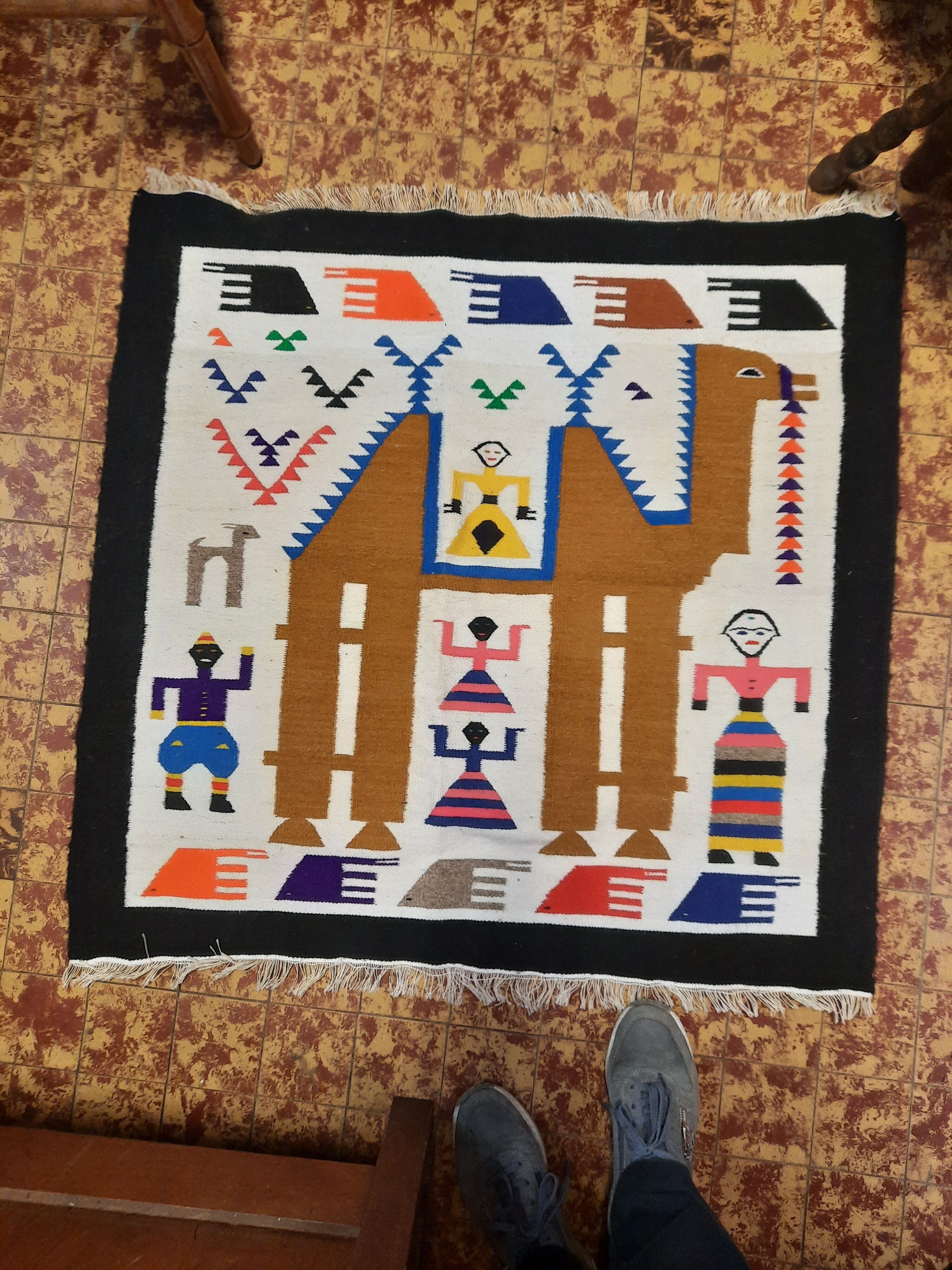 Kilim ethnic carpet, 89 cm