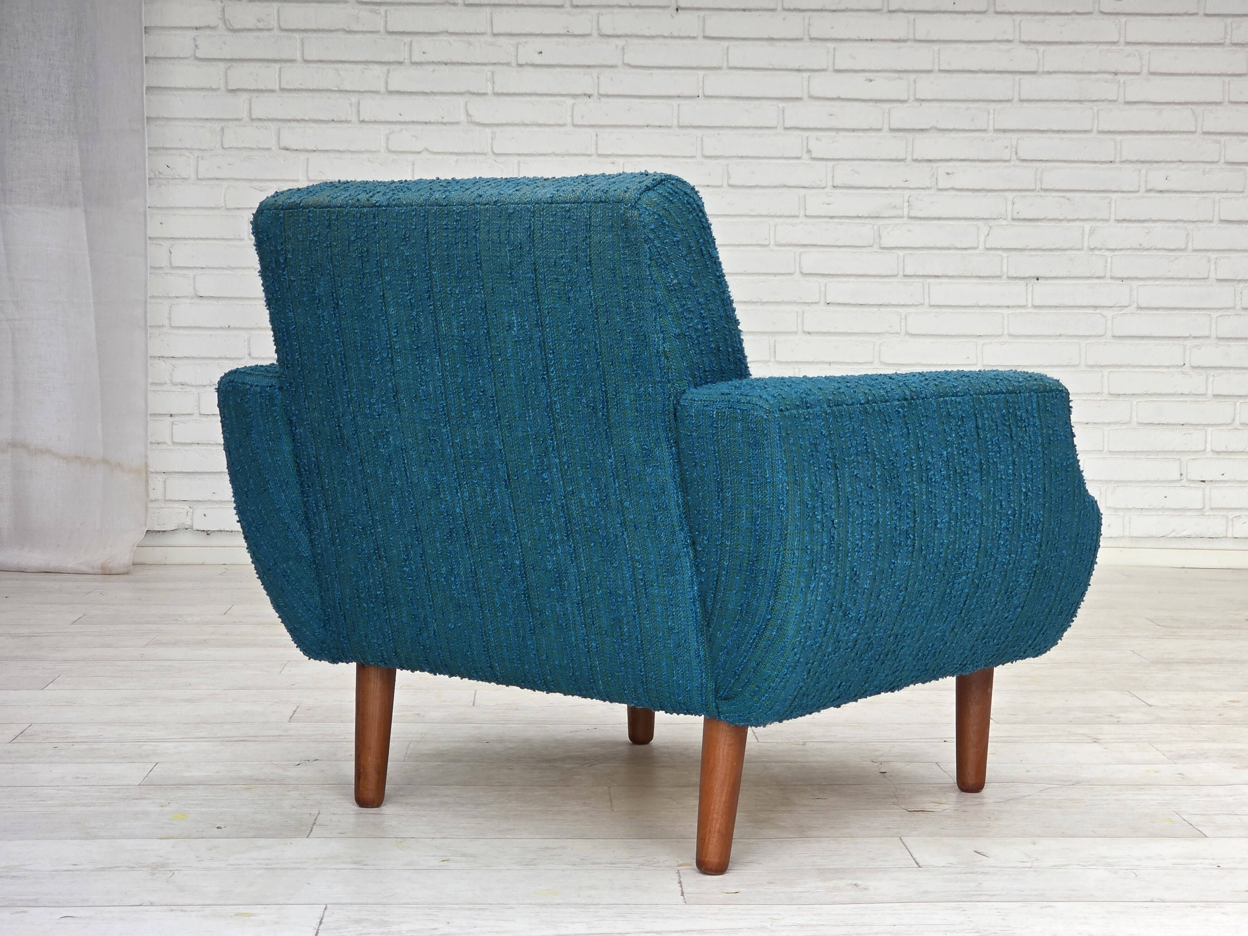 1970s, Danish armchair, original furniture wool, teak wood.