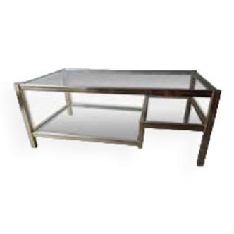 Table basse avec ses 3 plateaux en verre