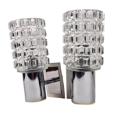 Pair of vintage 70s glass wall lamps by Targetti Sankey