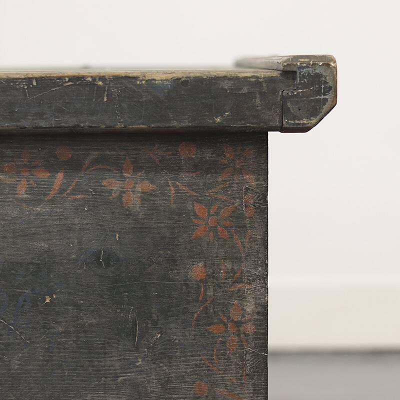 Antique Folk Art Painted bridal chest