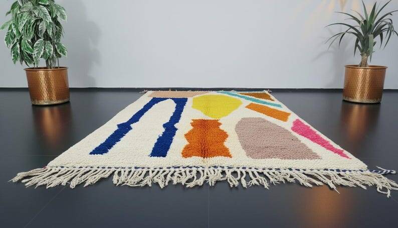 Tapis en laine pure fait main traditionnelle taille 200 x 300 cm