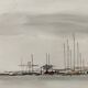 Modernist watercolor by Hubert Gignoux Palma de Mallorca vintage 1970