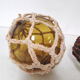 Set of 2 marine floats yellow and green ball glass and rope