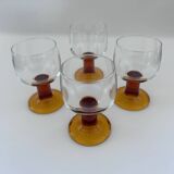 Set of 4 amber stem glasses