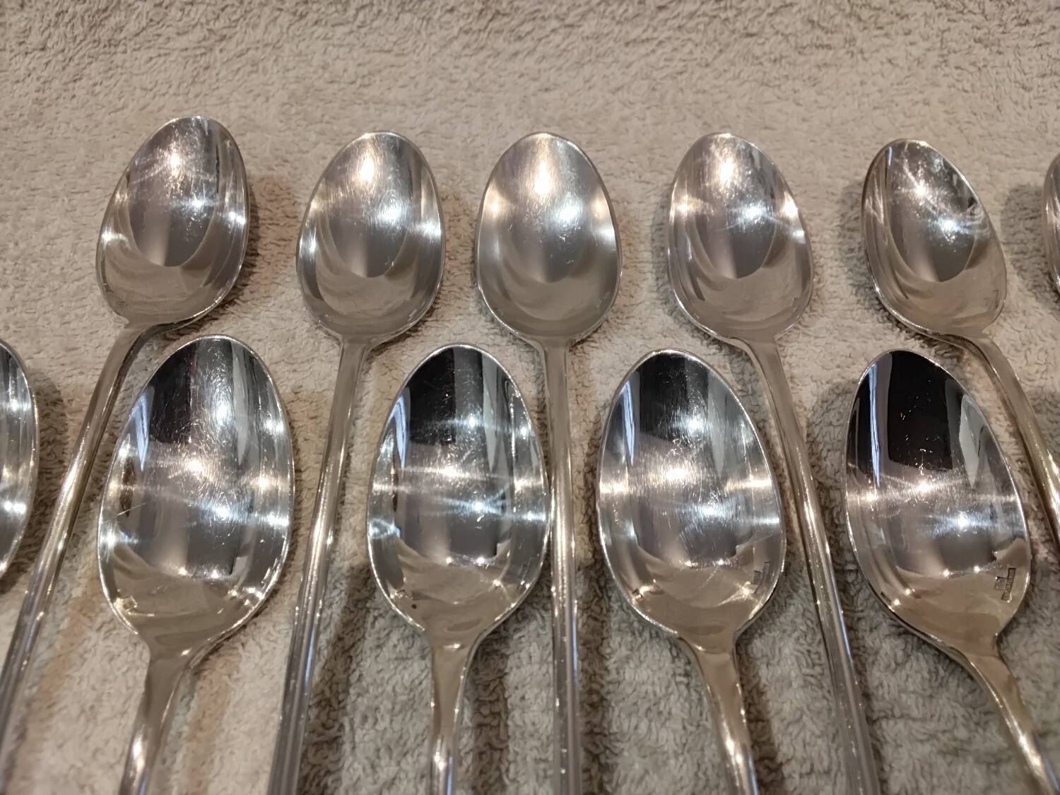 6 silver-plated metal soda spoons by Christofle silversmiths, Fidelio pattern