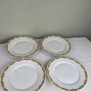 4 Art Deco dinner plates