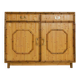 Commode en bambou avec 2 portes et 2 tiroirs - poignées en laiton, vers 1960.