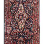 Long Vintage Oriental Runner Rug, Herati Wool Handwoven Hallway Carpet, 85 x 365