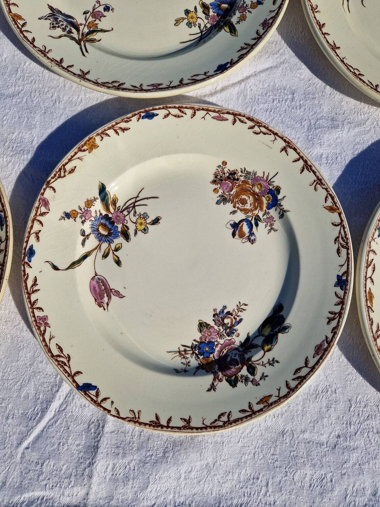 Clairefontaine earthenware plate and fruit bowl set, Saxe model