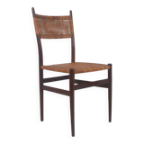 Chaise en teck et rotin, années 60