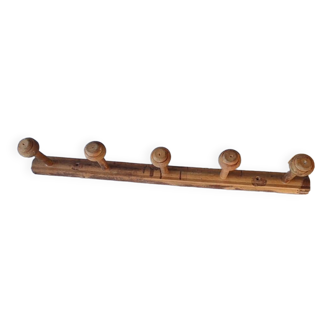 Coat rack with 5 vintage hooks