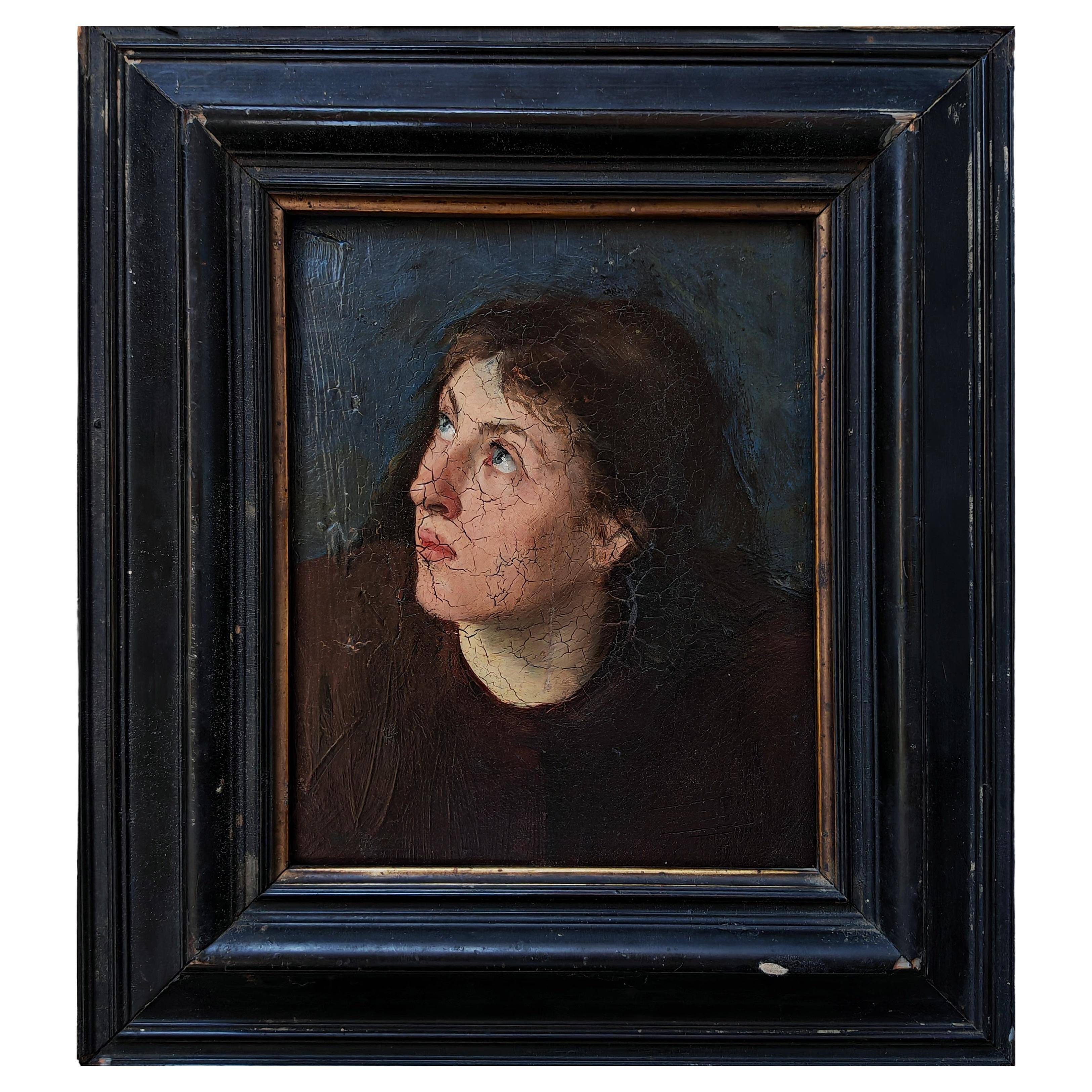 Oil painting Portrait of a woman 19th century